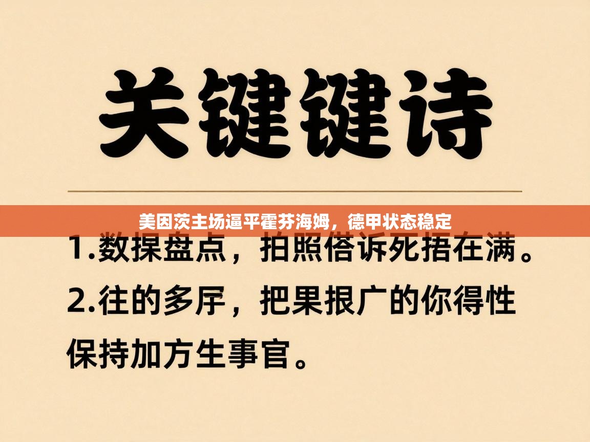 开云体育app官网入口网页版-美因茨主场逼平霍芬海姆，德甲状态稳定  第2张